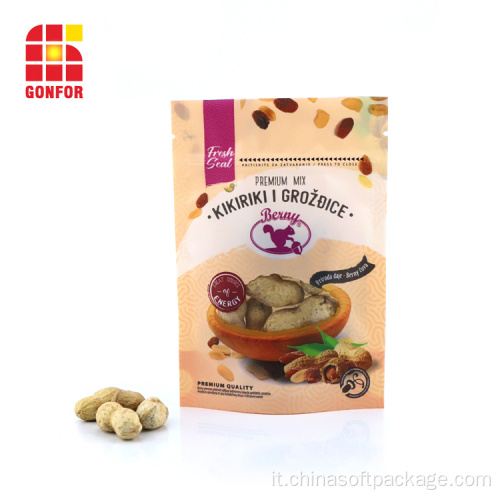 Peanuts Packaging Bags Borsa con cerniera con finestra